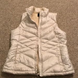 North face, white, puffy vest
